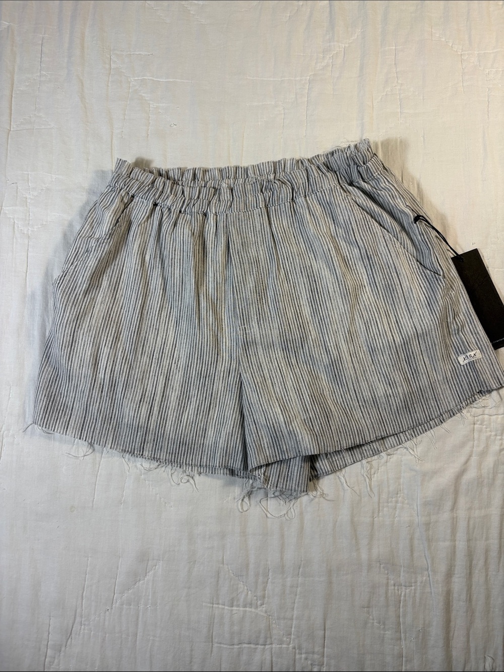 NWT LIRA Collectively Created Cotton Blend Striped Lined Pull-On Lounge Shorts